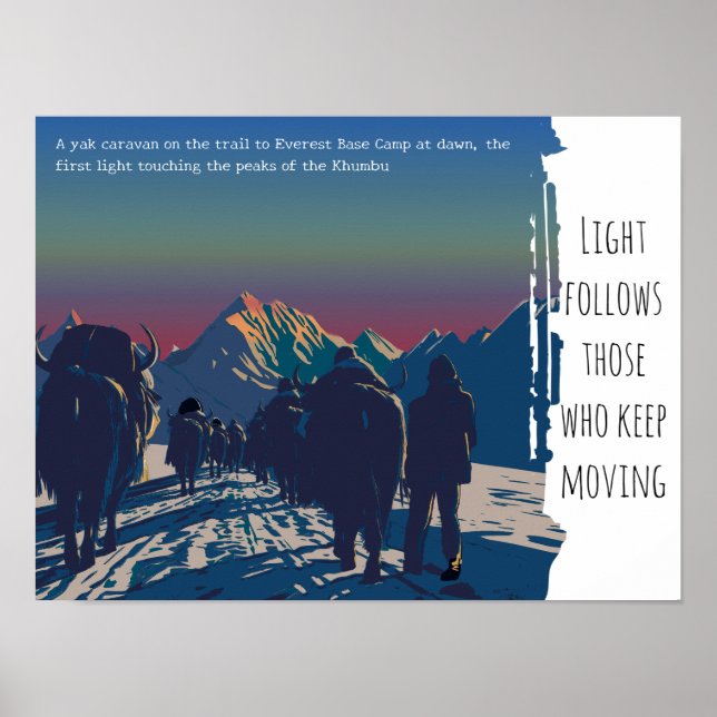 Dawn Yak Caravan Everest Motivational Poster (Vorne)