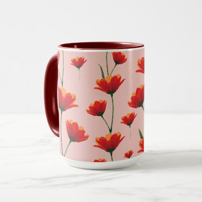 Dawnfire Poppies Tasse (Vorderseite Links)