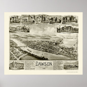Dawson, panoramische Karte PAs - 1902 Poster