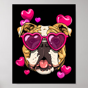 Day American Bulldog Herzenpaare Hund Lover Poster