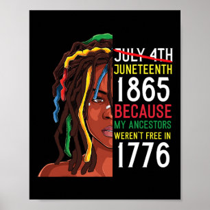 Day Ancestors Free 1776 Juli 4. Schwarzes Afrika Poster