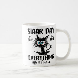 Day Black Cat Teacher Student Kids Staar Testing D Kaffeetasse