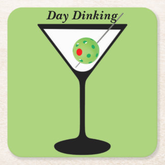 Day Dinking - Pickleball Martini Olivenweg Pickleb Rechteckiger Pappuntersetzer