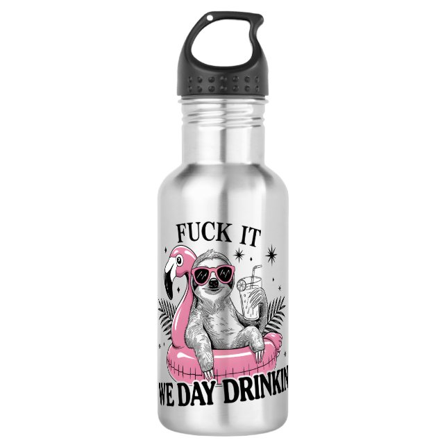 Day drinkin Sloth Edelstahlflasche (Vorderseite)