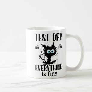 Day Funny Stressed Cat Black Teacher Student Testi Kaffeetasse