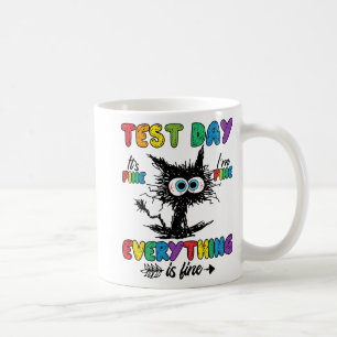 Day Funny Stressed Cat Teacher Student Kids Testie Kaffeetasse