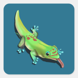 Day Gecko - Territorialansprüche Quadratischer Aufkleber