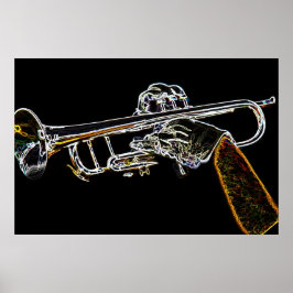 Day Glow Trumpet Poster