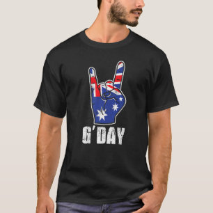 Day Good Australian Flag Rock Sign Australien T-Shirt