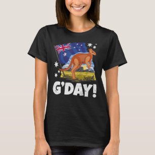 Day Good Kangaroo Patriotic Australian Flag Austra T-Shirt