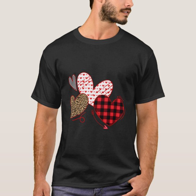 Day He Love Leopard Plaid T-Shirt (Vorderseite)