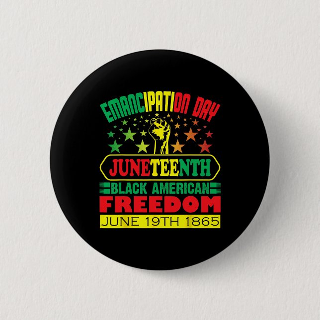 Day Juneteente Black African American Men Women Button (Vorderseite)