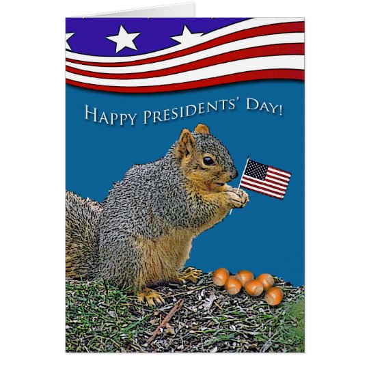 Day lustiger Präsidenten, Eichhörnchen mit Flagge Karte