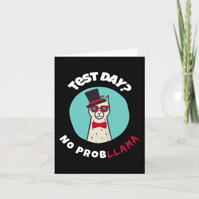 Day No Probllama Funny Testing Llama Design Karte (Vorderseite)