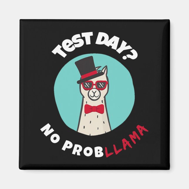 Day No Probllama Funny Testing Llama Design Magnet (Vorne)