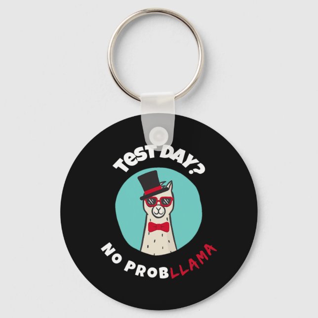 Day No Probllama Funny Testing Llama Design Schlüsselanhänger (Vorderseite)