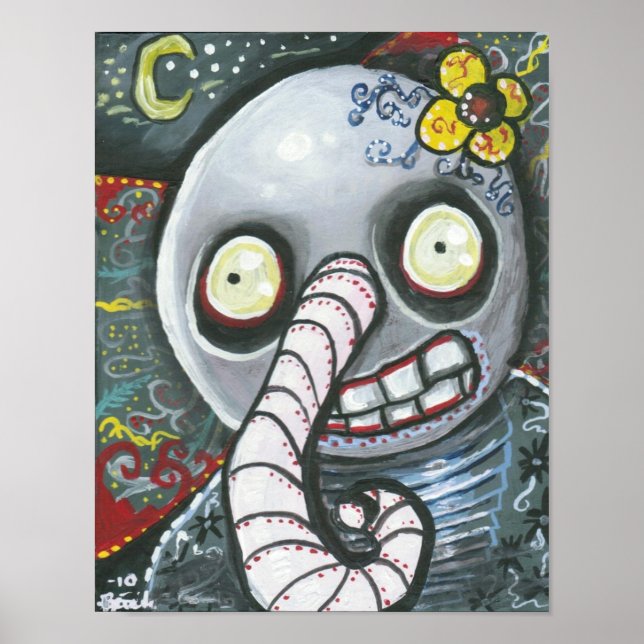 Day Of The Dead Elephant Poster (Vorne)