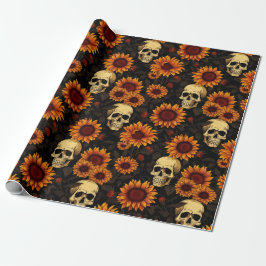 Day of the Dead Skull and Sunflowers Geschenkpapier