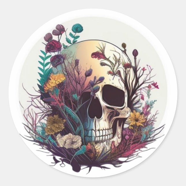 Day of the Dead-Sugar Runder Aufkleber (Vorderseite)