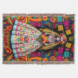 Day of the Dead Wedding Skeleton Bride Decke