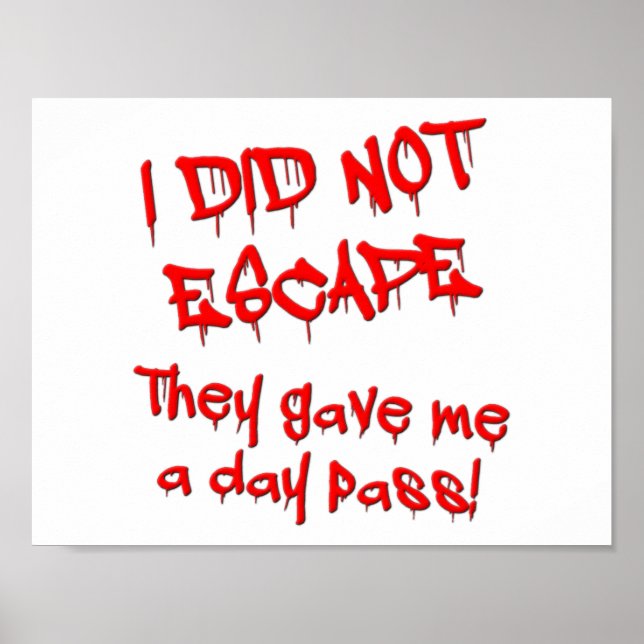 Day Pass Funny Poster (Vorne)