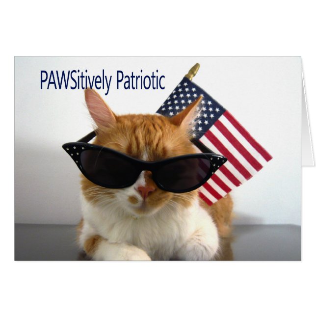 Day Präsidenten - PAWSitively patriotische Katze (Vorderseite (Horizontal))