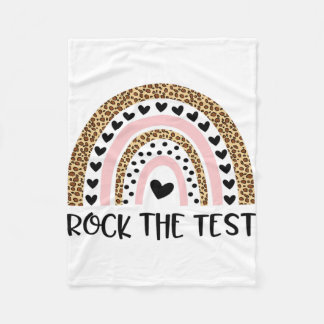 Day Rock The Test Teacher Funny Rainbow Testing Da Fleecedecke