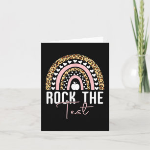 Day Rock the Test Teacher Rainbow Leopard Student Karte
