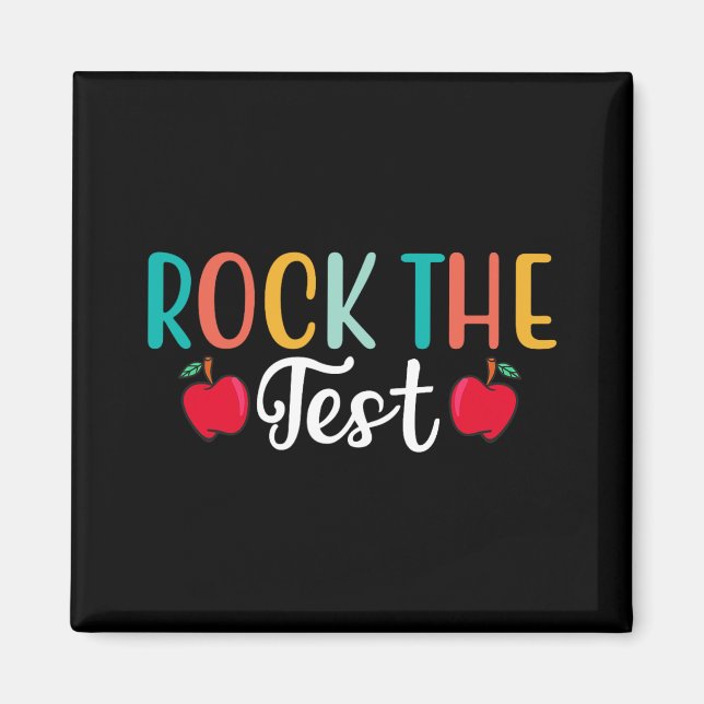 Day Rock the Test Teacher Testing Day 1 Magnet (Vorne)