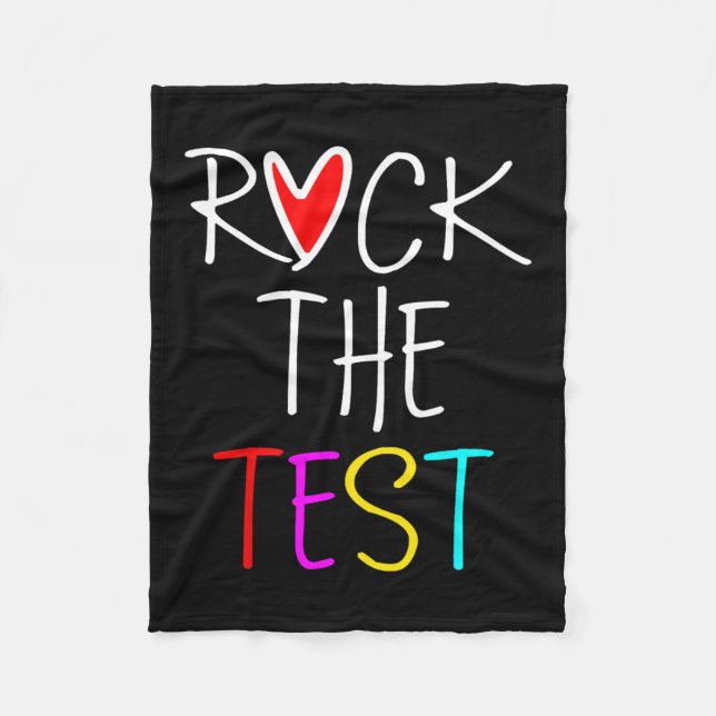 Day Rock the Test Teacher Testing Day Funny Teache Fleecedecke (Vorderseite)