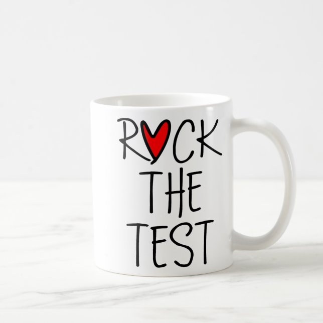 Day Rock the Test Teacher Testing Day Funny Teache Kaffeetasse (Rechts)