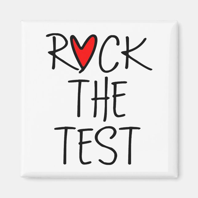 Day Rock the Test Teacher Testing Day Funny Teache Magnet (Vorne)