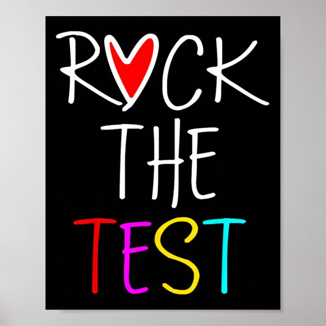 Day Rock the Test Teacher Testing Day Funny Teache Poster (Vorne)