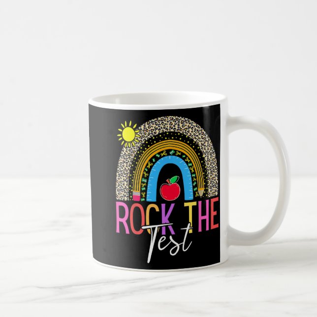 Day Rock the Test Teacher Testing Day Leopard Rege Kaffeetasse (Rechts)