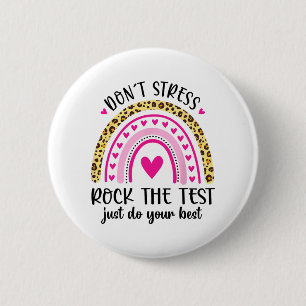 Day Rock the Test Teacher Testing Day Rainbow Teac Button