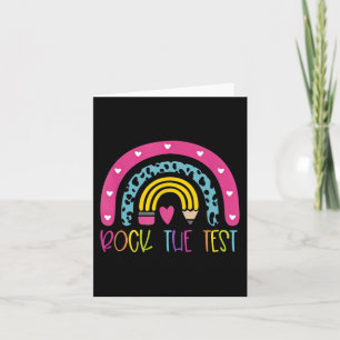 Day Rock the Test Teacher Testing Day Rainbow Teac Karte