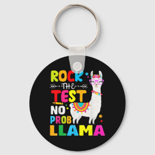 Day Rock the Test Teaching No Prob Llama Lehrer Schlüsselanhänger