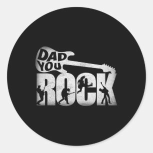 Day Shirt Funny Vater Rock Gitarre Vintage Erwachs Runder Aufkleber