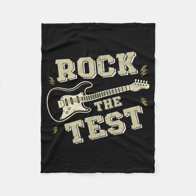 Day Teacher Rock the Test Guitar Lehrer Testing D Fleecedecke (Vorderseite)