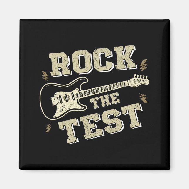 Day Teacher Rock the Test Guitar Lehrer Testing D Magnet (Vorne)