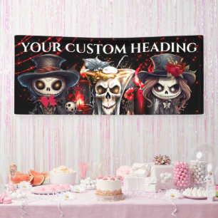 Day Tot Skelett Cocktail Halloween spooky DIY Banner