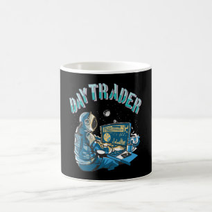 Day Trader Astronaut im Weltraum Kaffeetasse
