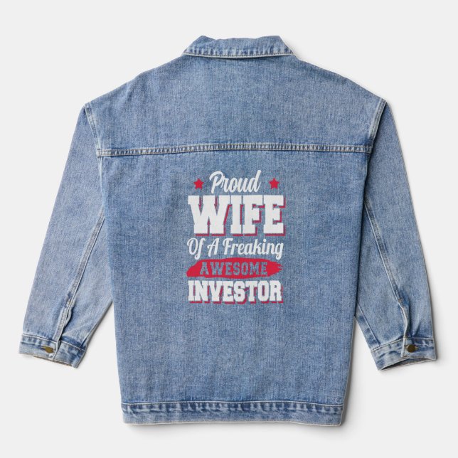 Day Trader Capitalism Kapitalist Investor Ehefrau Jeansjacke (Rückseite)