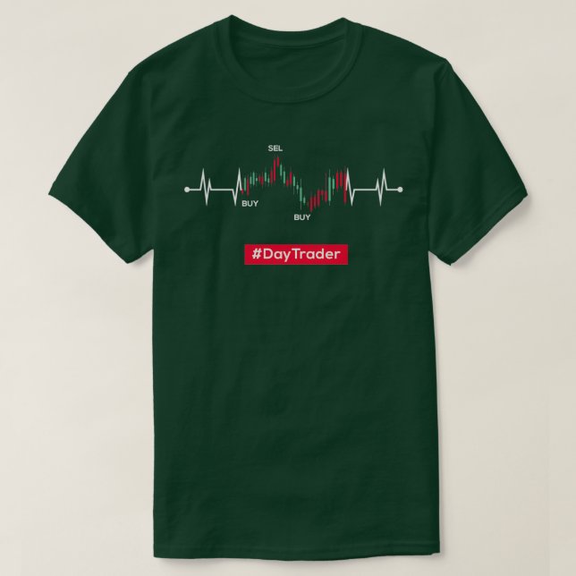 Day Trader Heartbeat Börse Forex Crypto Tra T-Shirt (Design vorne)