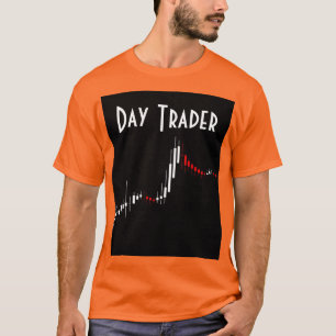 Day Trading Candlestick Chart Red Schwarz-weiß T-Shirt