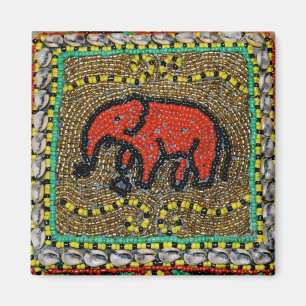 Dayak Elephant Native Tribal Art Magnet
