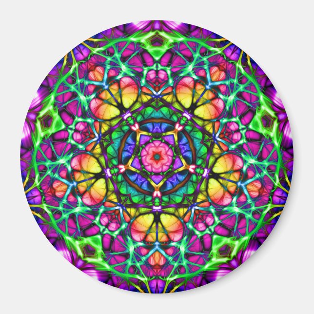 Daybreak Delight Kaleidoscope Mandala Magnet (Vorne)