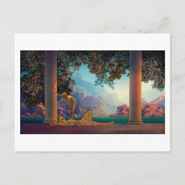 DAYBREAK Maxfield Parrish 1922 ... 2022 Postkarte (Vorderseite)