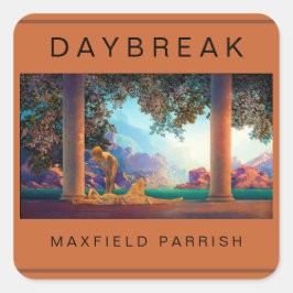DAYBREAK Maxfield Parrish 1922 .. Hi-Def-Flachkart Quadratischer Aufkleber