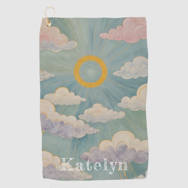 Daybreak's Embrace Personalisiert Golfhandtuch (Vorderseite)